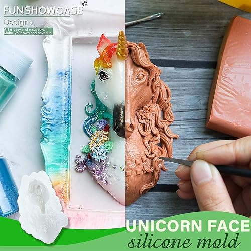 Miniatura 3 de Molde de silicona de resina epoxi con cara de unicornio para collar de cabujón de tótem animal espiritual, collar y colgante, fabricación de joyas,
