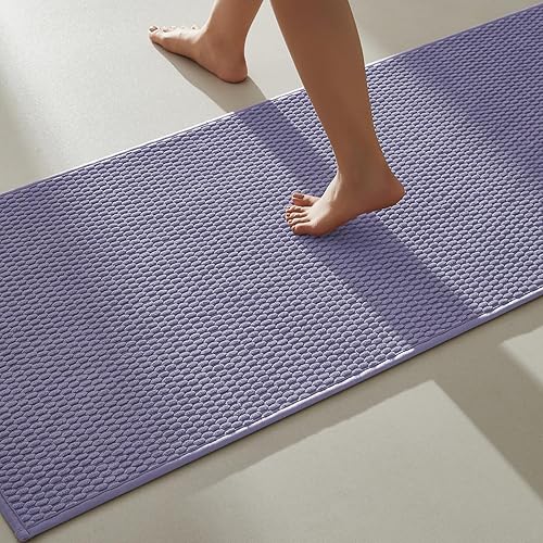 Miniatura 13 de Alfombras de baño antideslizantes, lavables, superabsorbentes, delgadas, pequeñas, de secado rápido, de pelo bajo, color gris oscuro, 16 x 24 Gris