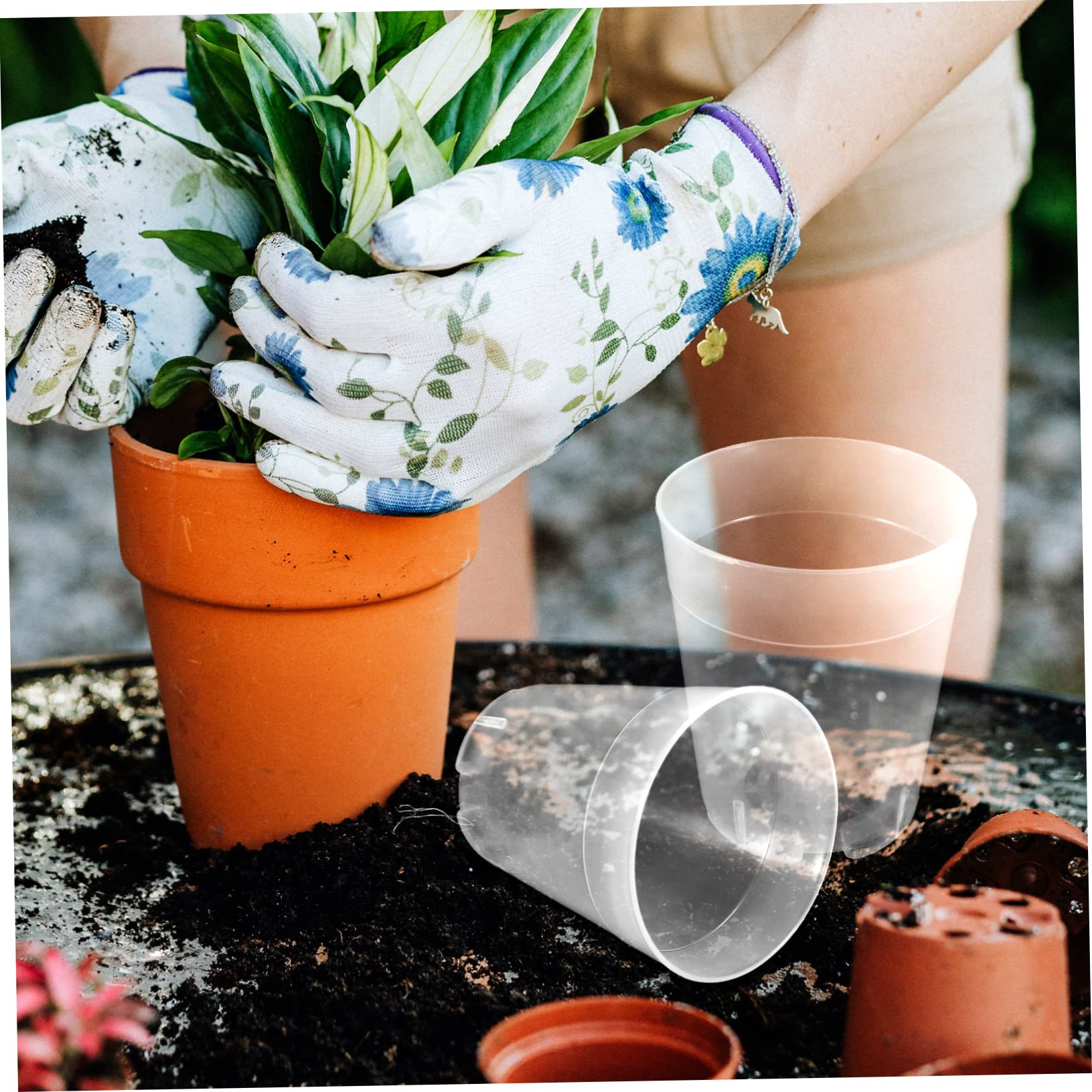 BESTonZON 10Pcs Seedling Pots Durable Planter Nursery Pots for Growing Vegetables and Plants Lightweight and Break Resistant for Home Gardening and Outdoor Use