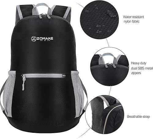 Miniatura 5 de ZOMAKE Mochila ultra ligera y compactable Mochila de senderismo resistente al agua Mochila pequeña Mochila de camping al aire libre plegable y
