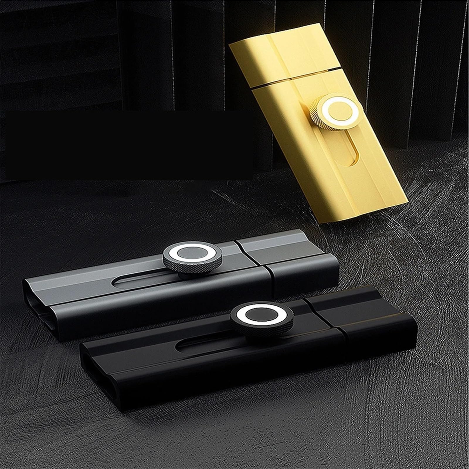 Cerradura de pestillo puerta luminosa, antirrobo, deslizante, sin perforación, seguridad, for muebles Para Puertas(Gold,150mm)