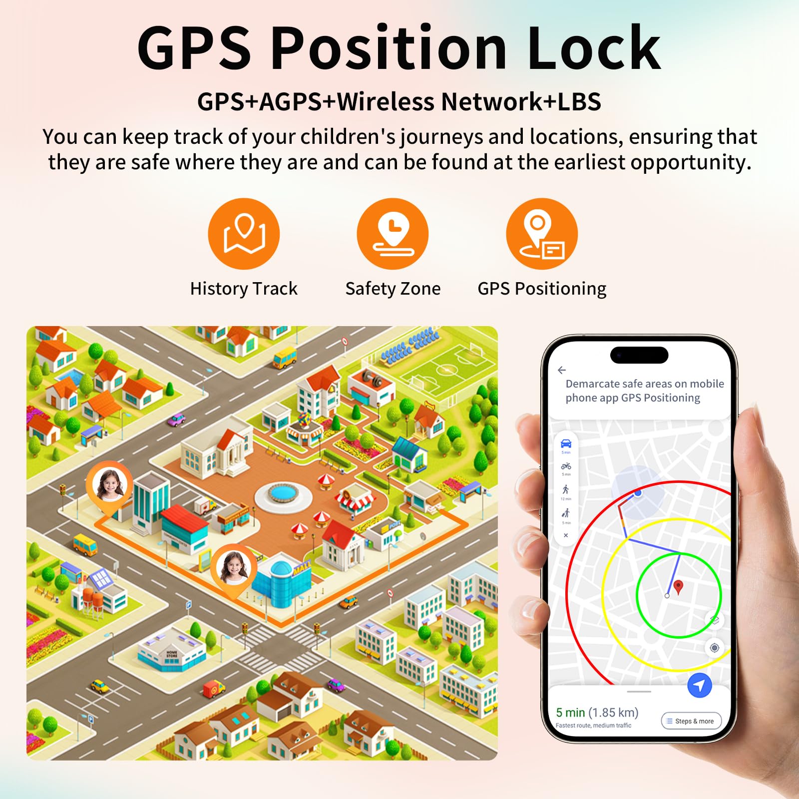 Fitome 4G Reloj Inteligente Niños, Smartwatch Niños con Seguimiento y Videollamadas, GPS, SOS, Cámaras, Despertadores, Podómetros, Relojes Inteligentes Niñas de 4 a 12 Años,Rosa