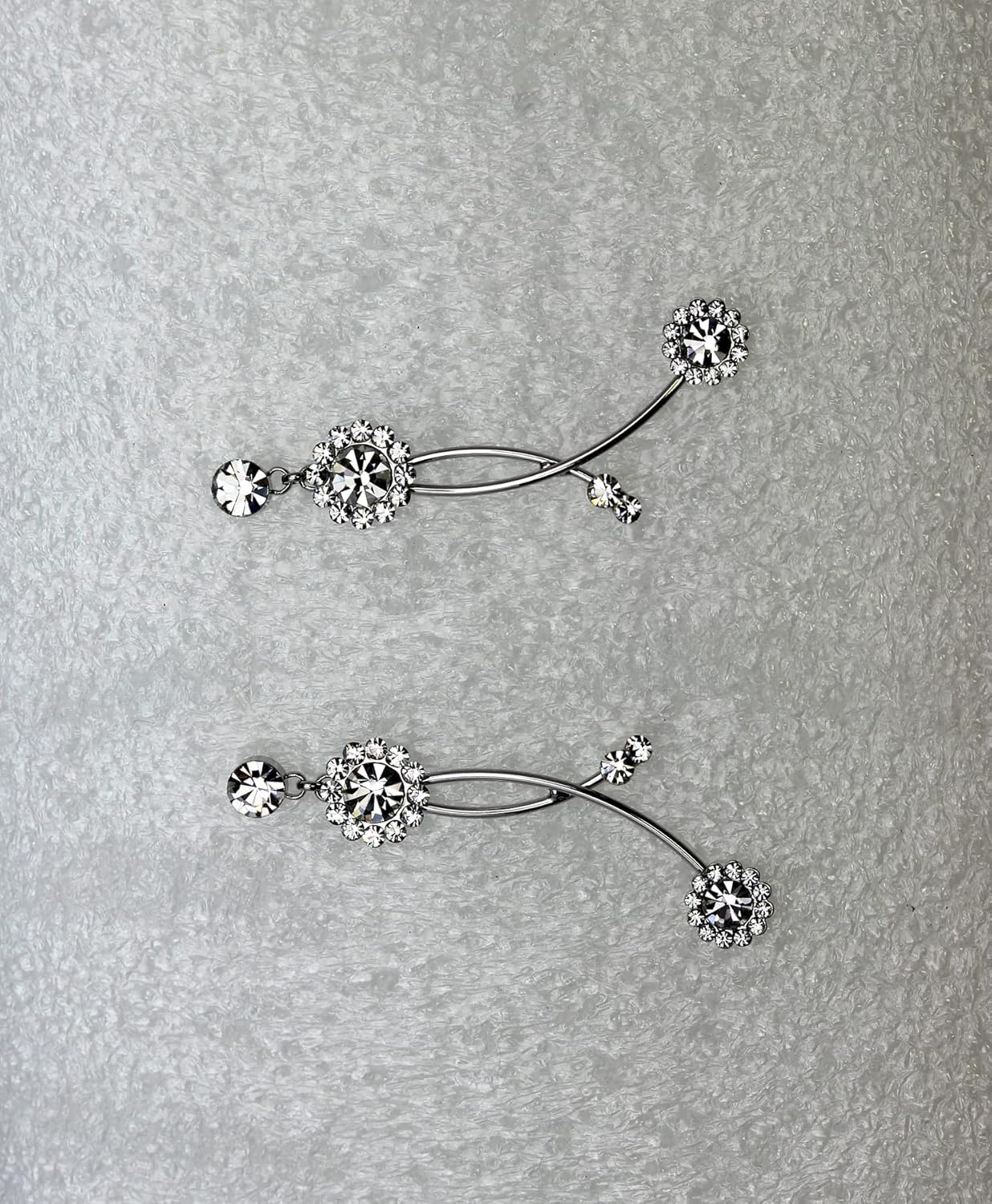 Faship Gorgeous Rhinestone Crystal Floral Necklace Earrings Set - Image 4