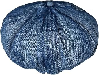 Men's Women's Oversized Denim 8 Panel Newsboy Gatsby Hat Paperboy Painter Beret Cap with Elastic Back