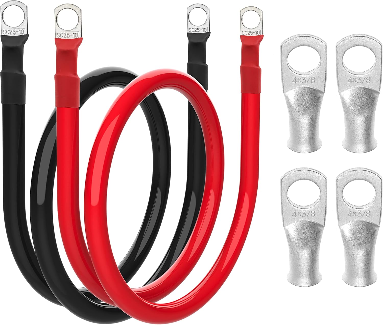 4 AWG Battery Cable 4 Gauge Battery Wires with 3/8