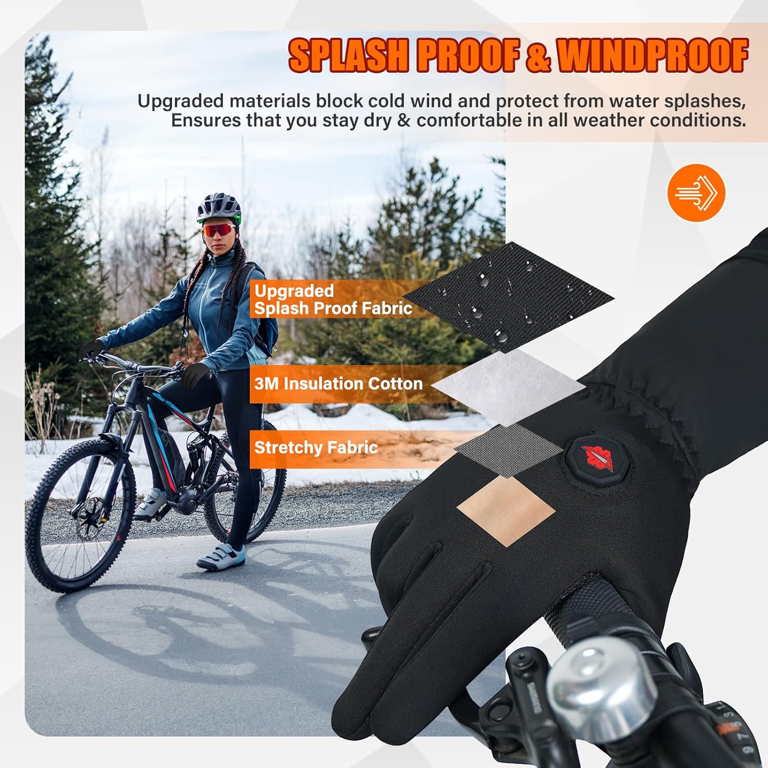 Dr.Warm Heated Gloves for Men Women, Electric Heated Gloves with Touchscreen Fingers, Rechargeable Battery Thermal Thin Hand Warmer for Running Driving Arthritis Hand - Image 3