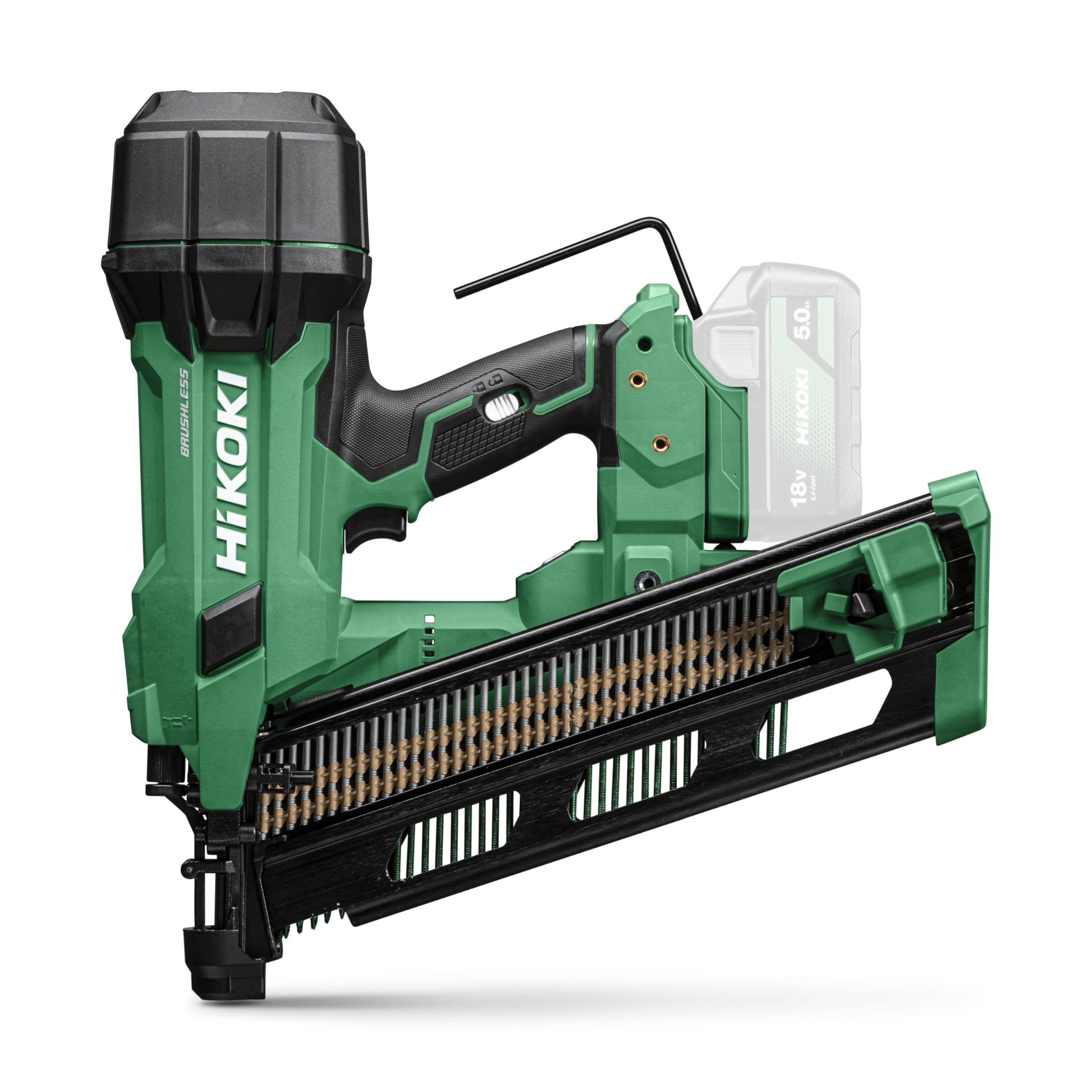 HiKOKI NR1890DRAW9Z, cloueuse à bande sans fil 21°, 18 V, clous 50-90 mm