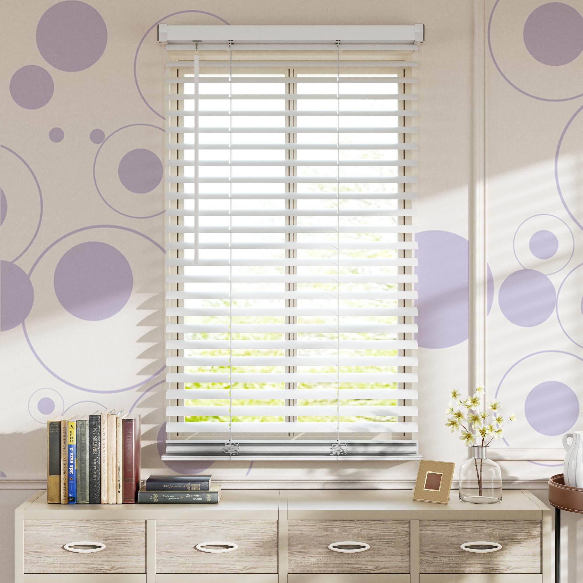 SZXIMU Window Blinds, 2" Cordless Blinds for Indoor Windows, 28" W X 64" H Room Darkening Blinds, Horizontal Blinds & Shades, Mini Window Blinds for Home Bedroom Living Room Office Kitchen, White