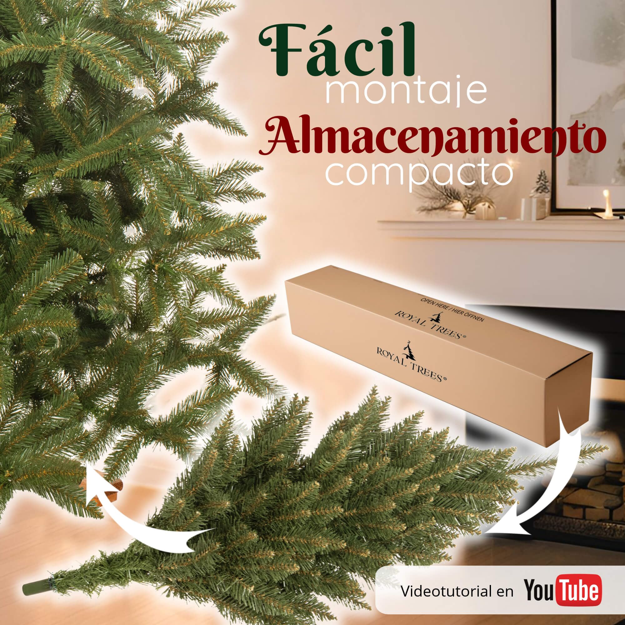 Árbol de navidad artificial, abeto del Cáucaso, 180 cm