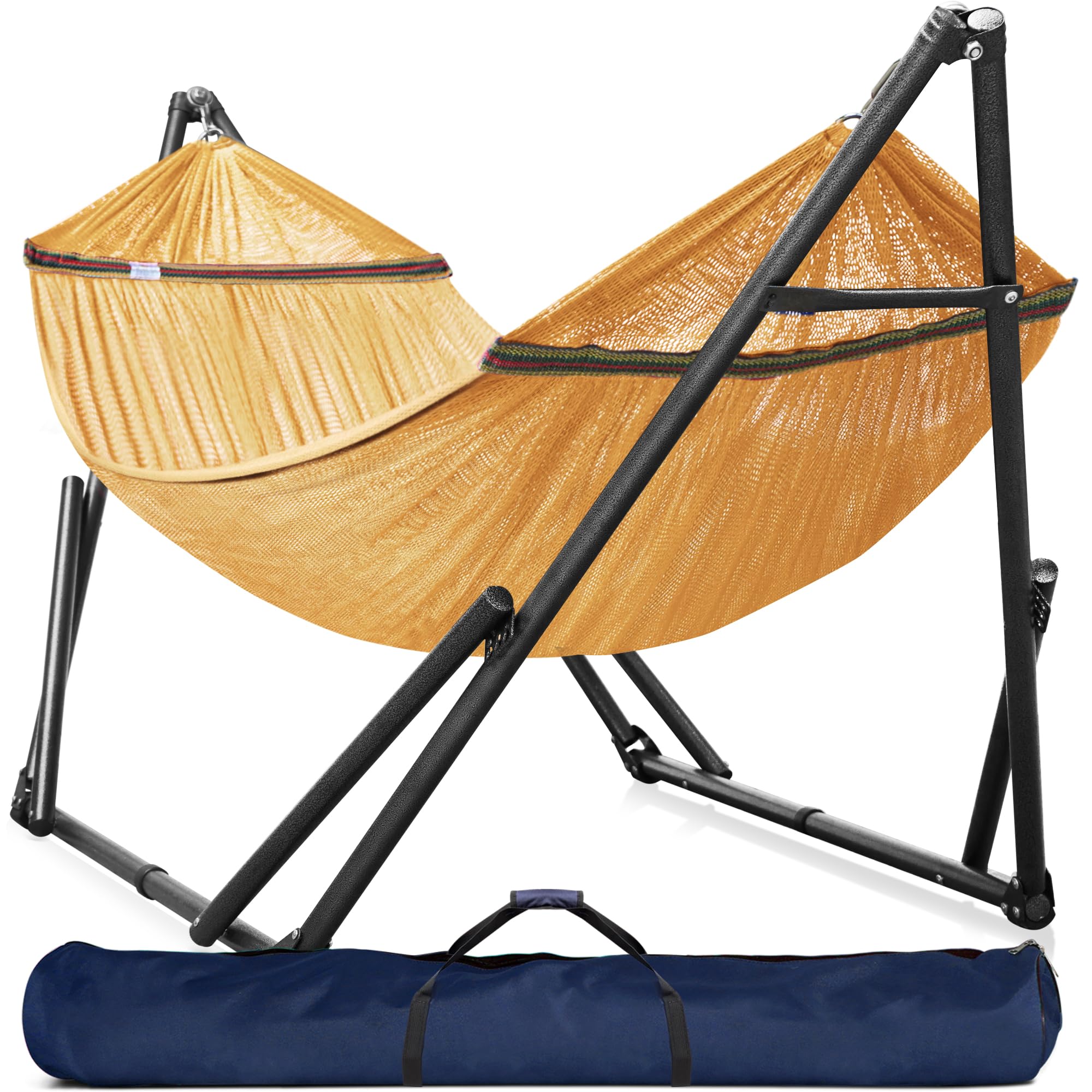 Tranquillo Universal Double Hammock with Stand Included Portable, Yellow