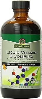 Nature's Answer Liquid Vitamin B-Complex Supports Healthy Energy Levels | Promotes Healthy Nerve Function | All-Natural Tangerine Flavor | Gluten-Free & Benzoate-Free 8oz