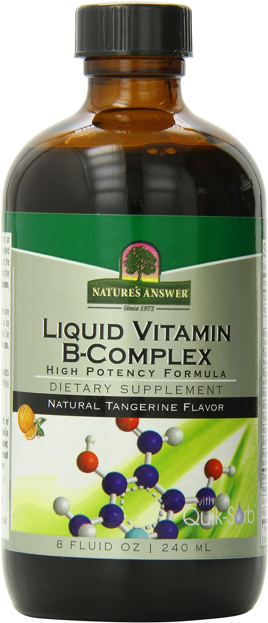 Liquid Vitamin B-Complex Supports Healthy Energy Levels | Promotes Healthy Nerve Function | All-Natural Tangerine Flavor | Gluten-Free & Benzoate-Free 8oz