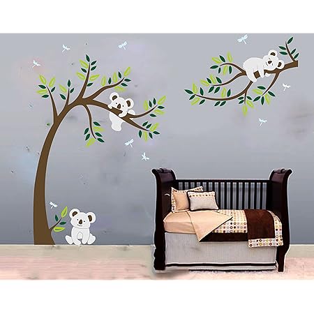 decalmile Wandtattoo Koala Baum Wandsticker Libellen Koalabär ...