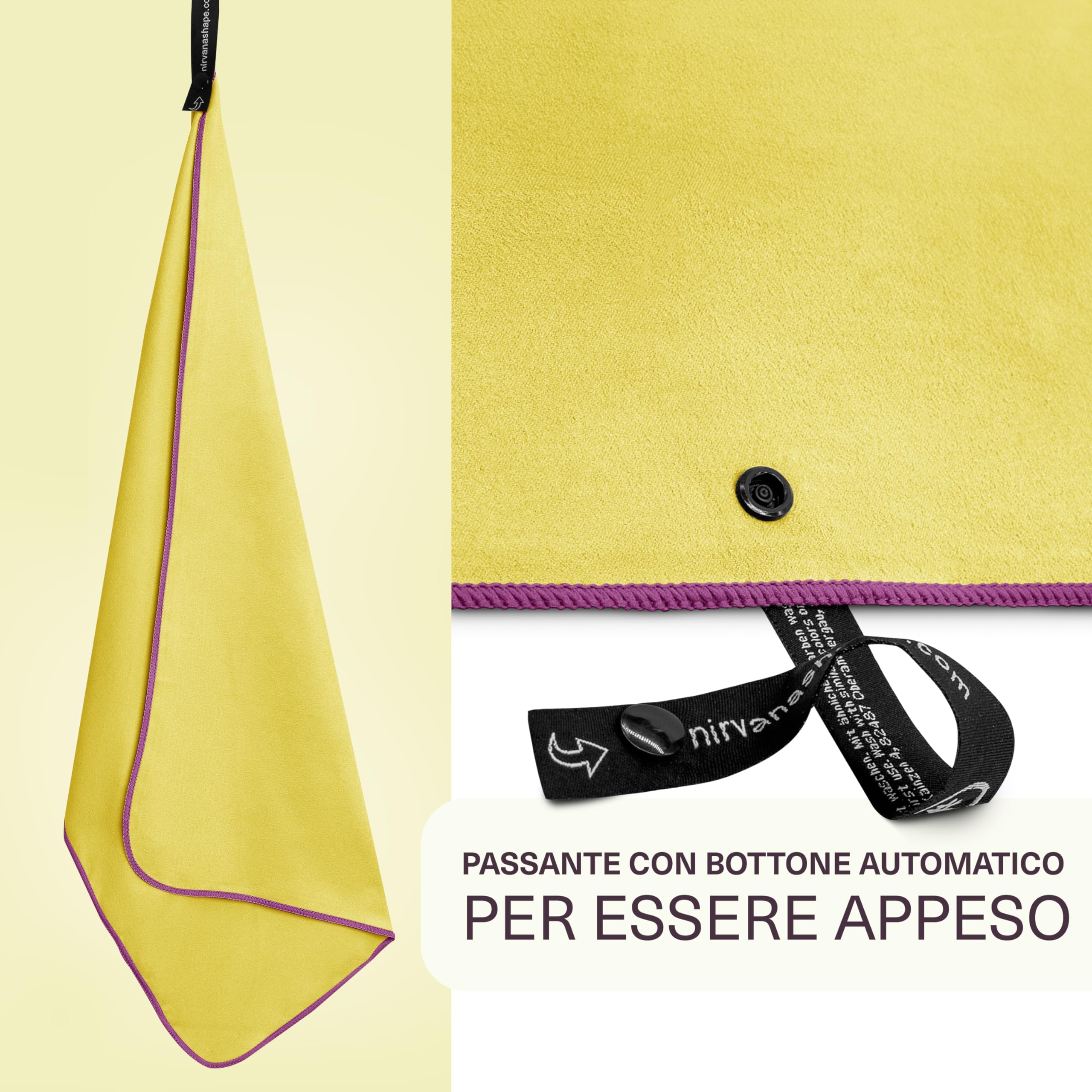 NirvanaShape Asciugamani in microfibra | assorbenti, leggeri, asciugano in fretta | Asciugamani da bagno, asciugamani da viaggio, spiaggia, asciugamani sportivi | Ideali per fitness, yoga, sauna