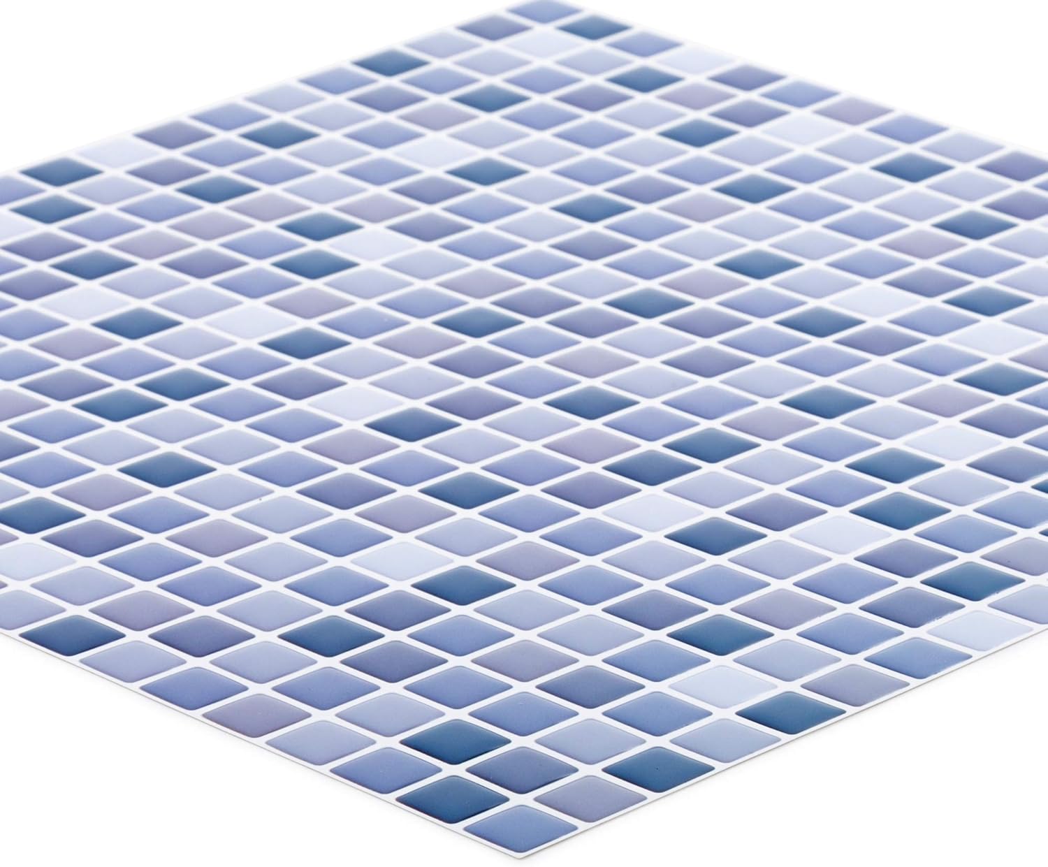 Truu Design Self-Adhesive Peel and Stick Mini Square Subway Wall Tiles for Kitchen, Living Room & Bathroom, Blue, 10 x 10 inches (10785DC-6)