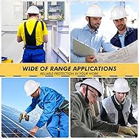 Vista 5 de 10 Pack Casco de ala completa, Casco de construcción blanco, Casco de seguridad HDPE con suspensión de trinquete ajustable de 6 puntos para hombres