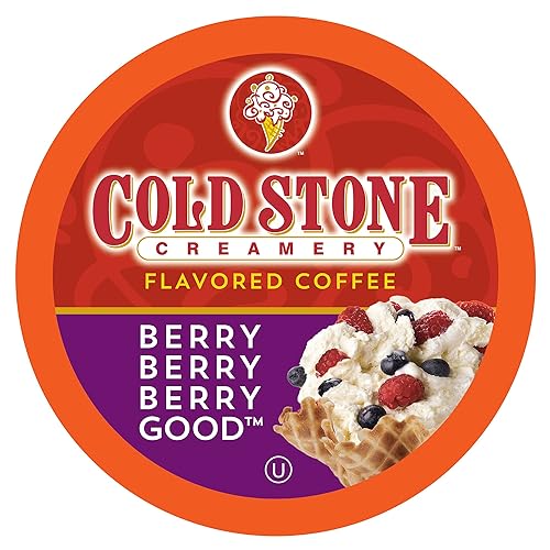 Cold Stone Creamery Beverages Berry Berry Good Ice Cream - Cápsulas de café saborizadas con sabor a helado, compatible con cafeteras K Cup