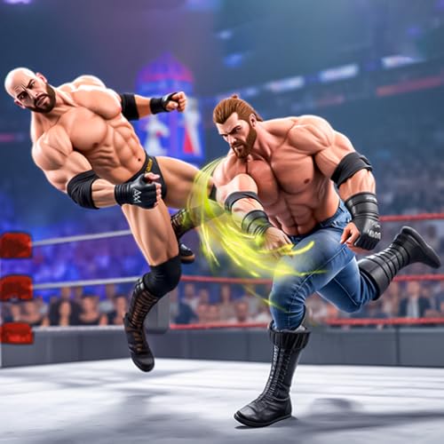 Championnat de catch : combats sur le ring avec un véritable héros musclé