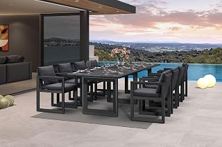 Purple Leaf 9-Piece Aluminum Outdoor Dining Set