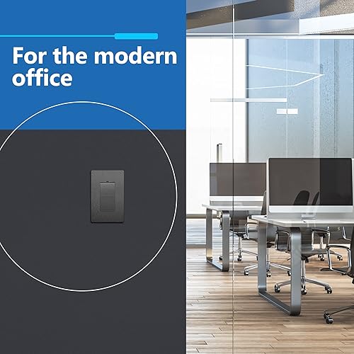 Miniatura 591 de LIDER - Cubierta decorativa de interruptor doble con acabado mate, placa de pared sin tornillos, tamaño mediano, 2 bandas, 4.88 x 4.92 pulgadas