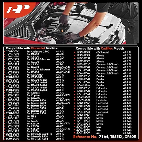 Miniatura 3 de A-Premium 8 bujías de platino iridio compatibles con vehículos Cadillac, Chevrolet, Ford, GMC y Lincoln Deville, C1500, Impala, Silverado 1500,