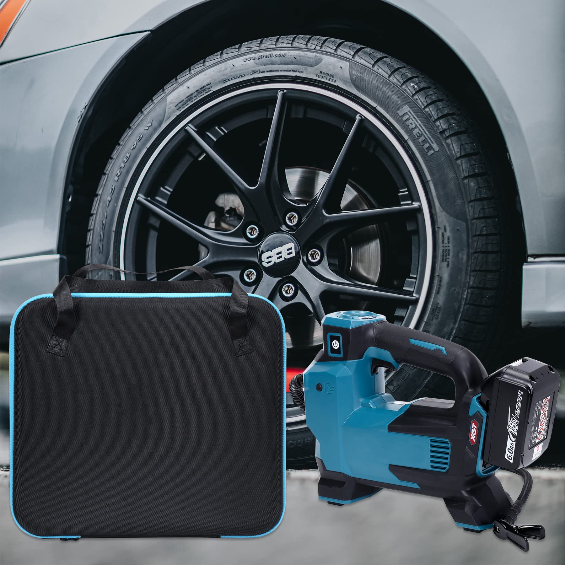 Aenllosi Dur Cas Etui pour Makita DMP181z 18V Compatible avec Inflador Compresseur Makita 18v, Organisation pour 18V Makita sans Fil Gonfleur (Seulement pour Le Coque)