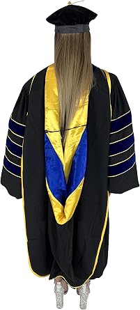 Doctoral Graduation PhD Hood Academic Regalia Deluxe Doctorate Hood for PhD, EdD, JD | Custom Degree Color & Velvet Lining