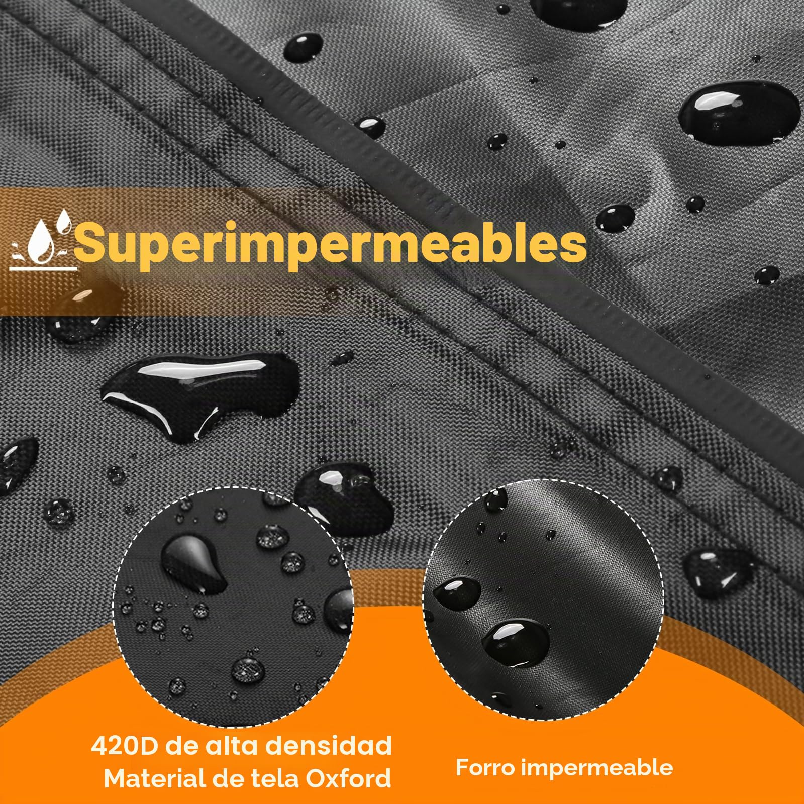 DOCEPERT 20 cm (8 pies) para exteriores (soporte para leña no incluido) funda de almacenamiento impermeable con cremallera con solapa frontal abierta, tela Oxford 420D, se adapta a 96 pulgadas x 24