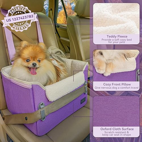 Vista 67 de PETSFIT - Asiento de automóvil para perros pequeños, portátil, con hebillas seguras patentadas, correa de clip, adecuado para mascotas pequeñas