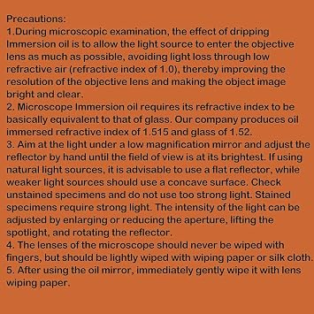 Microscope Immersion Oil 0.84 oz (25ML) Type A, Microscope Specific, Easy to Remove