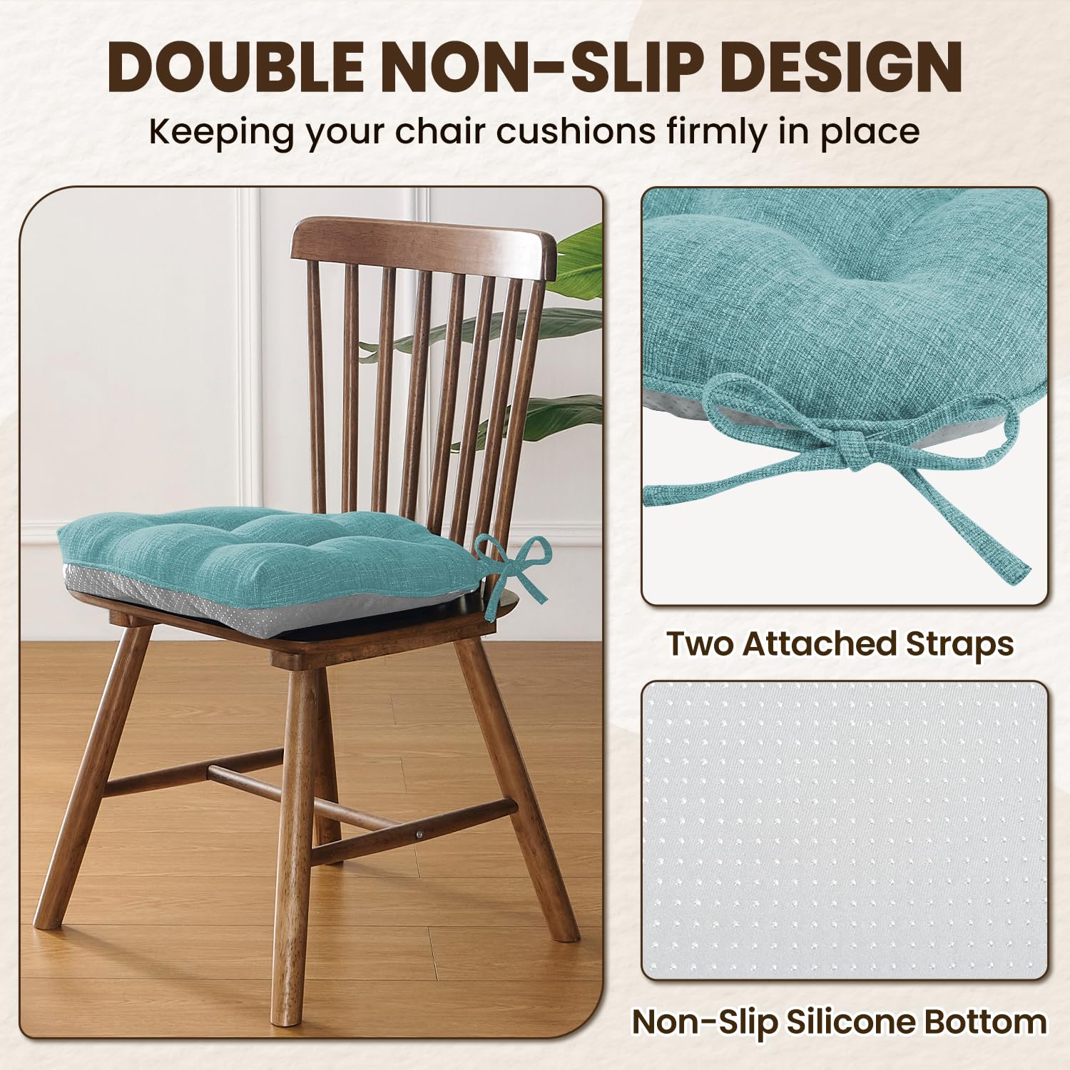 Amazon.com: downluxe Indoor Chair Cushions for Dining Chairs