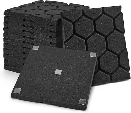 Kuchoow Paneles acústicos, espuma absorbente de sonido, paneles de pared de estudio insonorizados de alta densidad, paneles de espuma insonorizados,