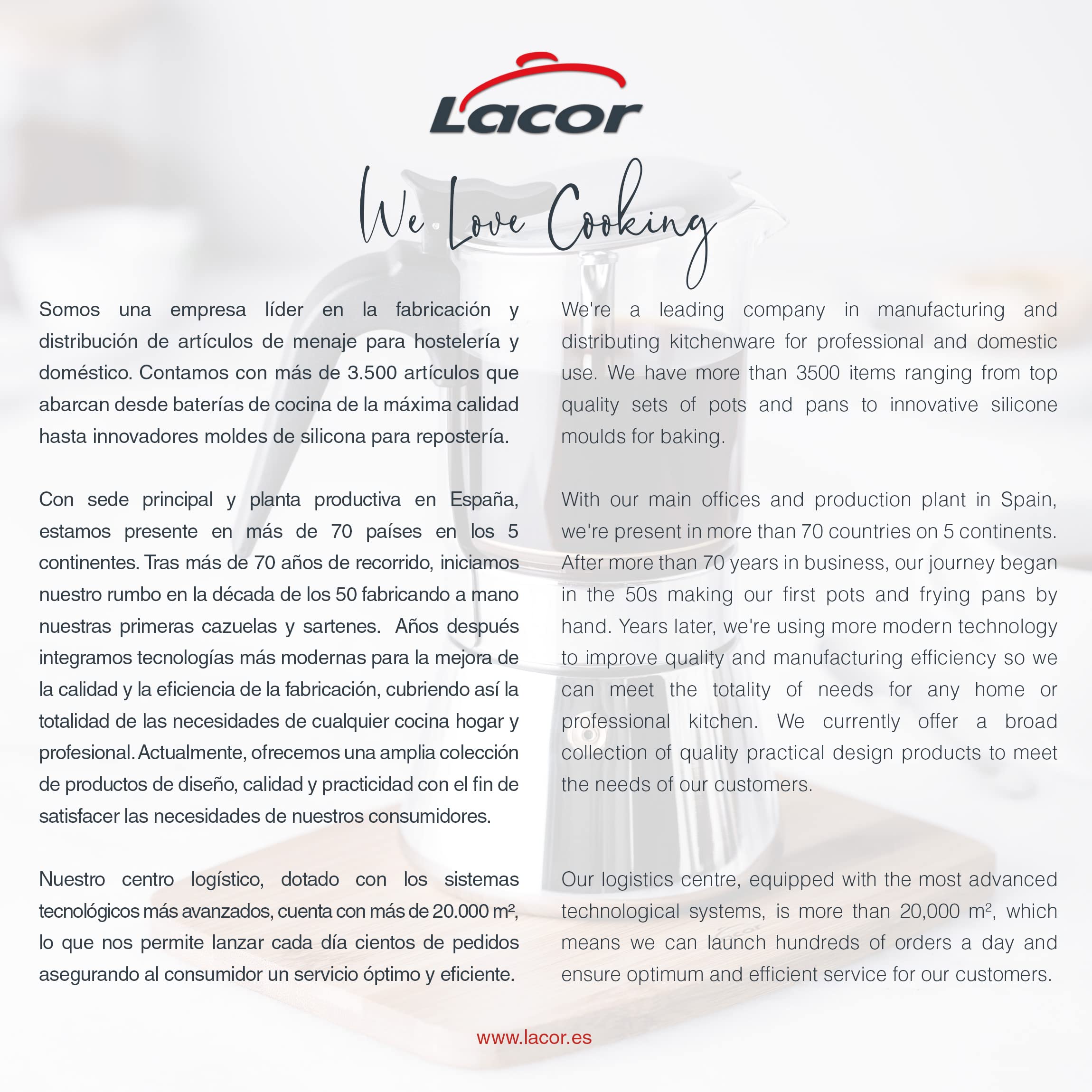 LACOR - 62121 - Włoski ekspres do kawy Siena, ekspres do kawy, stal nierdzewna 18/10, nadaje się do użytku w ogniu, w tym indukcyjna, nadaje się do mycia w zmywarce, 10 filiżanek, polerowane