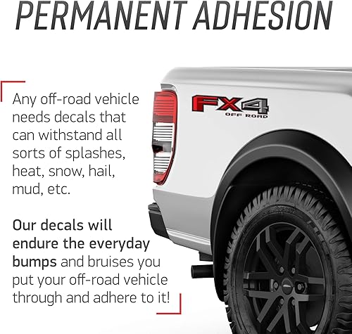 Miniatura 9 de FX4 - Adhesivo de repuesto para vehículos todoterreno F150 para mesita de noche F Truck Super Duty F250 F350 F450 (2015-2018) (Serie Premium (negro