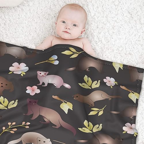 Miniatura 2 de Manta de otoño de hurón, regalo para sábana ligera de felpa cómoda, súper suave, manta de franela de forro polar, perfecta decoración del hogar para