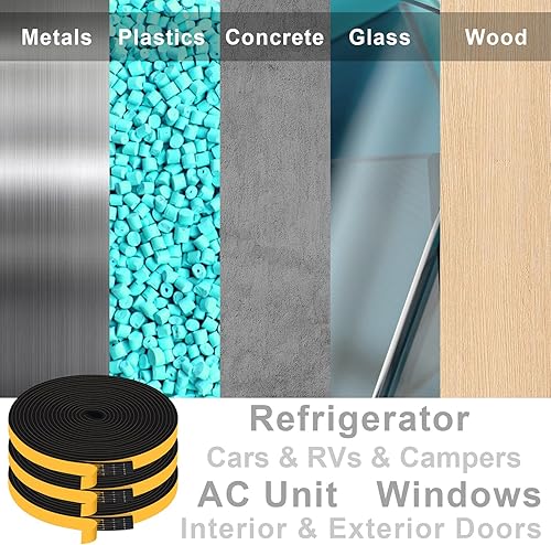 Miniatura 4 de Cinta aislante adhesiva fuerte, sello de puerta de espuma de alta densidad, sello de puerta para puertas y ventanas, cinta de sellado de espuma