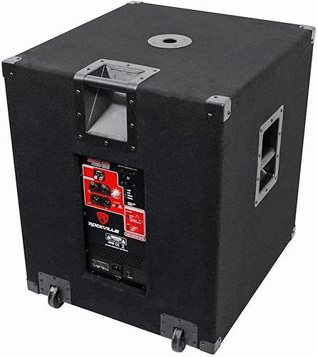 Miniatura 4 de Rockville RBG18S subwoofer PA de 18 pulgadas, 2000 W pico500 W RMS, alimentación activa, DSP y limitador, crossover ajustable, madera de birch de 7