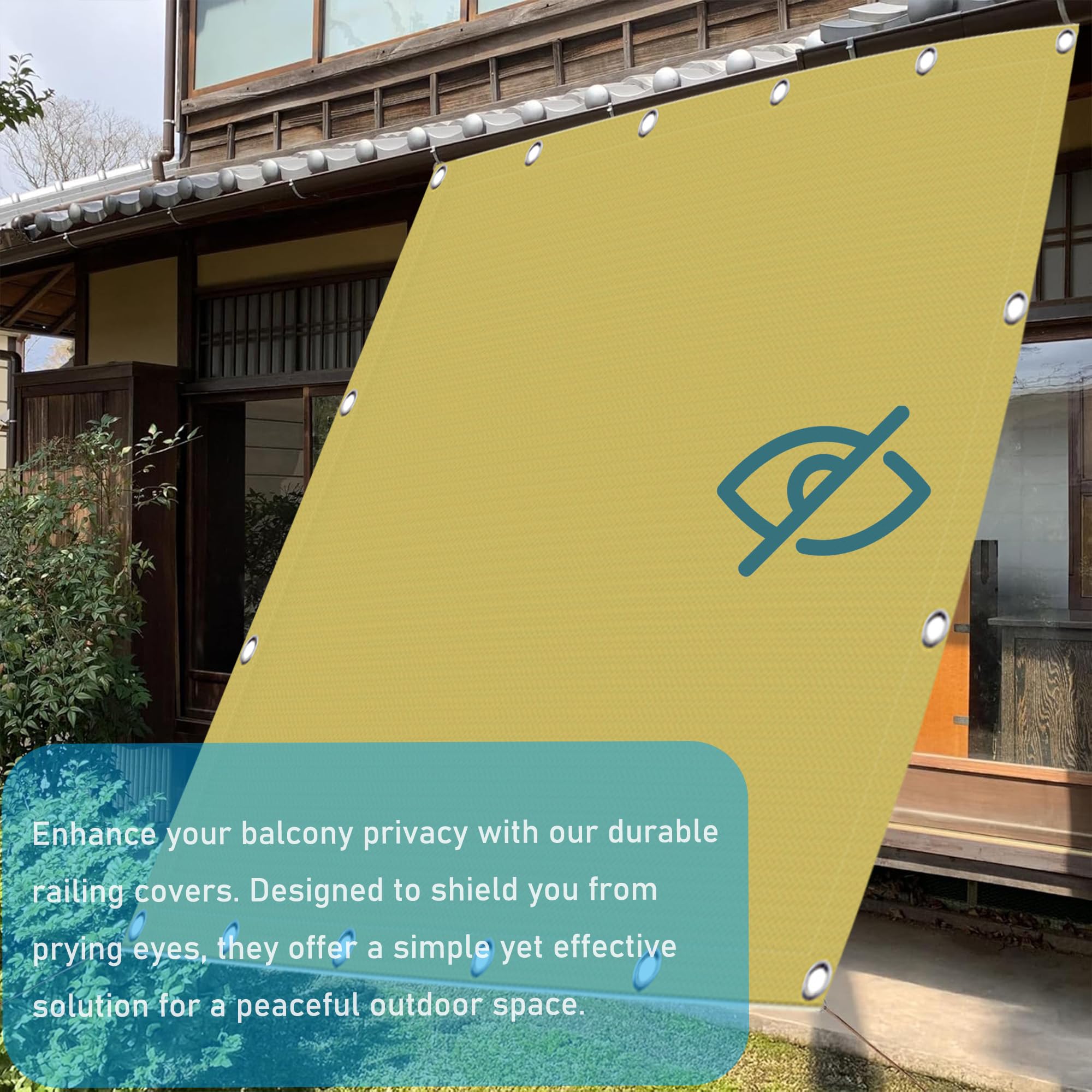 Spersonalizowany żagiel przeciwsłoneczny do użytku na zewnątrz 70 x 200 cm – prostokątny baldachim z linami mocującymi do patio i balkonu, kremowy kolor markiza ogrodowa