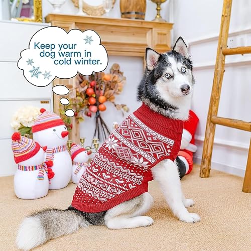 Miniatura 5 de HOMIMP Suéter para perros con rombos  Suéter cálido para invierno, abrigo suave para cachorros, suéter feo para perros pequeños, medianos y grandes,