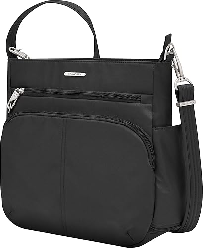 Miniatura 3 de Travelon Bolso cruzado cruzado clásico NS antirrobo, Negro -, Travelon Bandolera clásica antirrobo NS