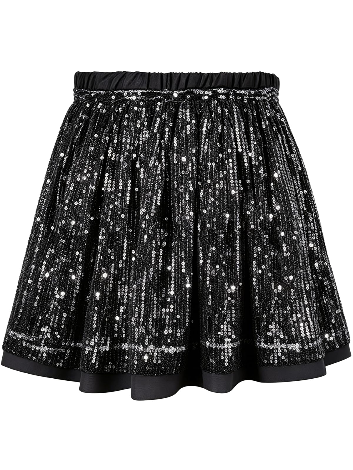 Pailletten Rock Mädchen Glitzer Rock Kinder A-Linie Glitzerrock Disco Outfit für Festlich Party 5–14 Jahres