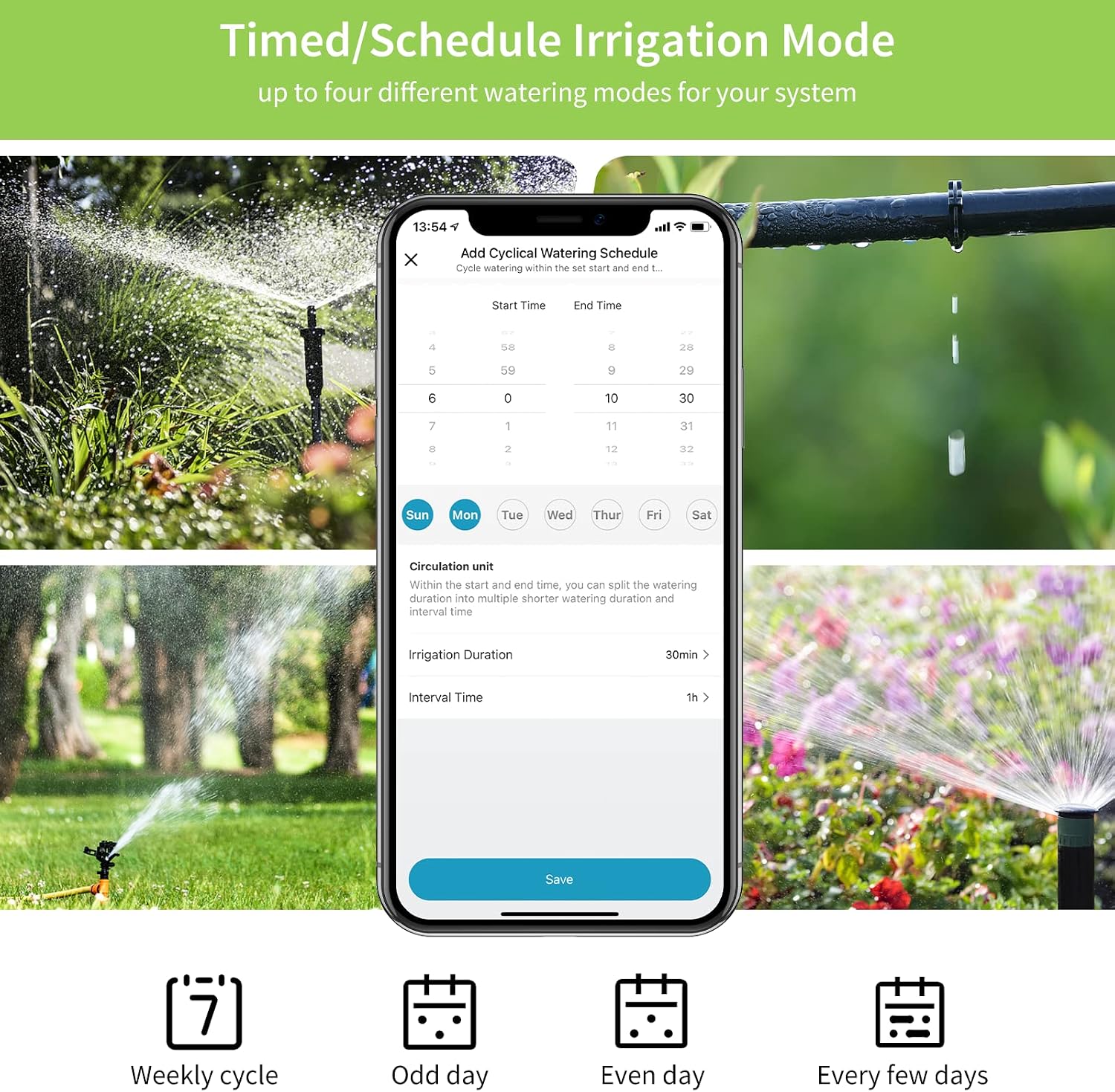 WiFi Sprinkler Timer 2 Zone, Diivoo Smart Water Timer for Garden Hose, Wireless Remote Control Irrigation System with Wi-Fi Hub, Rain Delay and Manual Watering, Leakproof for Yard Lawn Watering