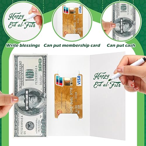 Miniatura 3 de Paquete de 30 tarjeteros de regalo Eid Mubarak, tarjetas de regalo y dinero Eid Mubarak con sobres blancos, tarjetas de felicitación de Ramadán para