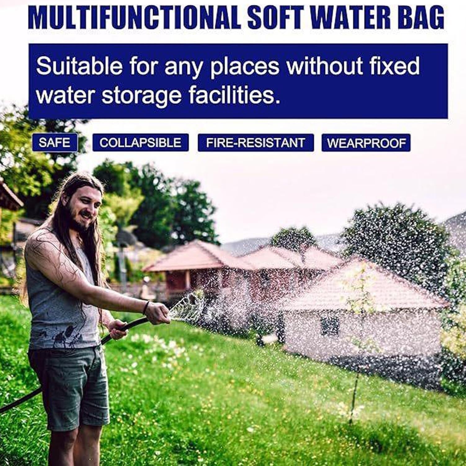 Depósito de Agua Flexible Bolsa de Almacenamiento Agua Resistente a la presión, Gran Capacidad, for Uso en Exteriores contra Incendios, construcción y tráfico Pre-Loading Bag for Bridges