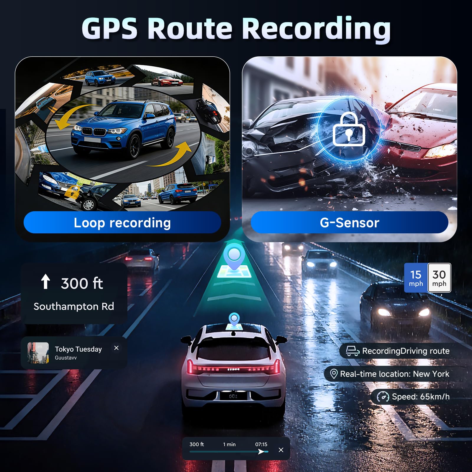 Hodozzy Dashcam Cámara Frontal 4K y Cámara Trasera 2K, Pantalla 3,16 Pulgadas, Cámara para Salpicadero de Coche, WiFi y App, ADAS BSD y LCA, Sensor G, Grabación en Bucle, Monitor en Modo Aparcamiento