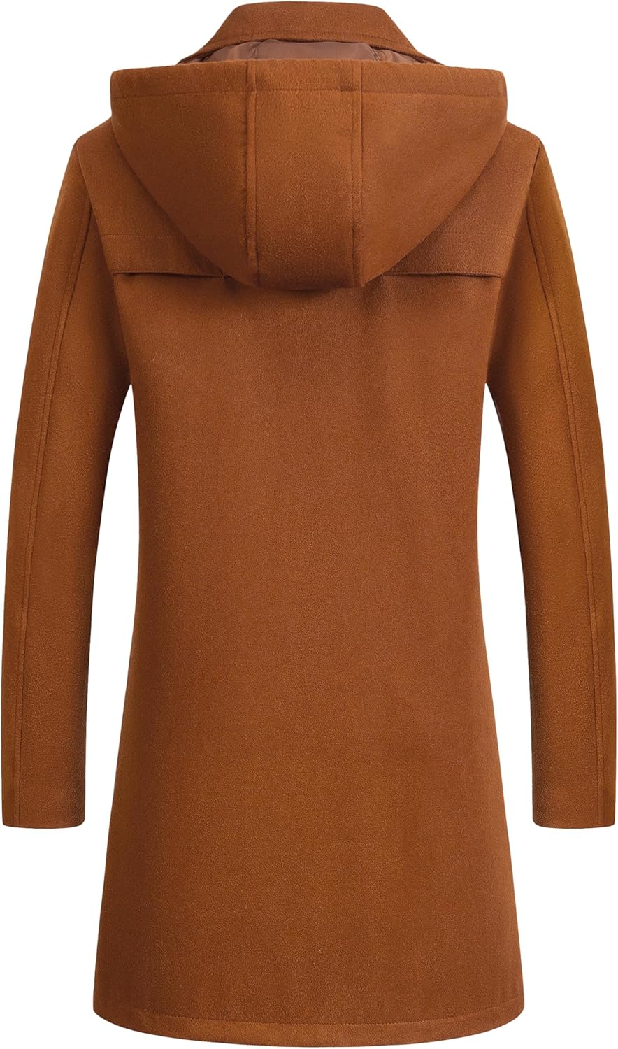 Chrisuno Men's Long Classic Pea Coat Notched Collar Single Breasted Winter Overcoat Slim Fit Trench Coats - Image 3