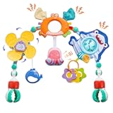 Baby Stroller Arch Toy&comma; Car Seat Toys&comma; Adjustable Arch Stroller toy with Hanging Sensory Activity toys&comma;fits on Baby Bouncer&comma; Bassinet&comma; Stroller&comma; Crib and Car Seats for baby infant Boy Girl 0-18 Months