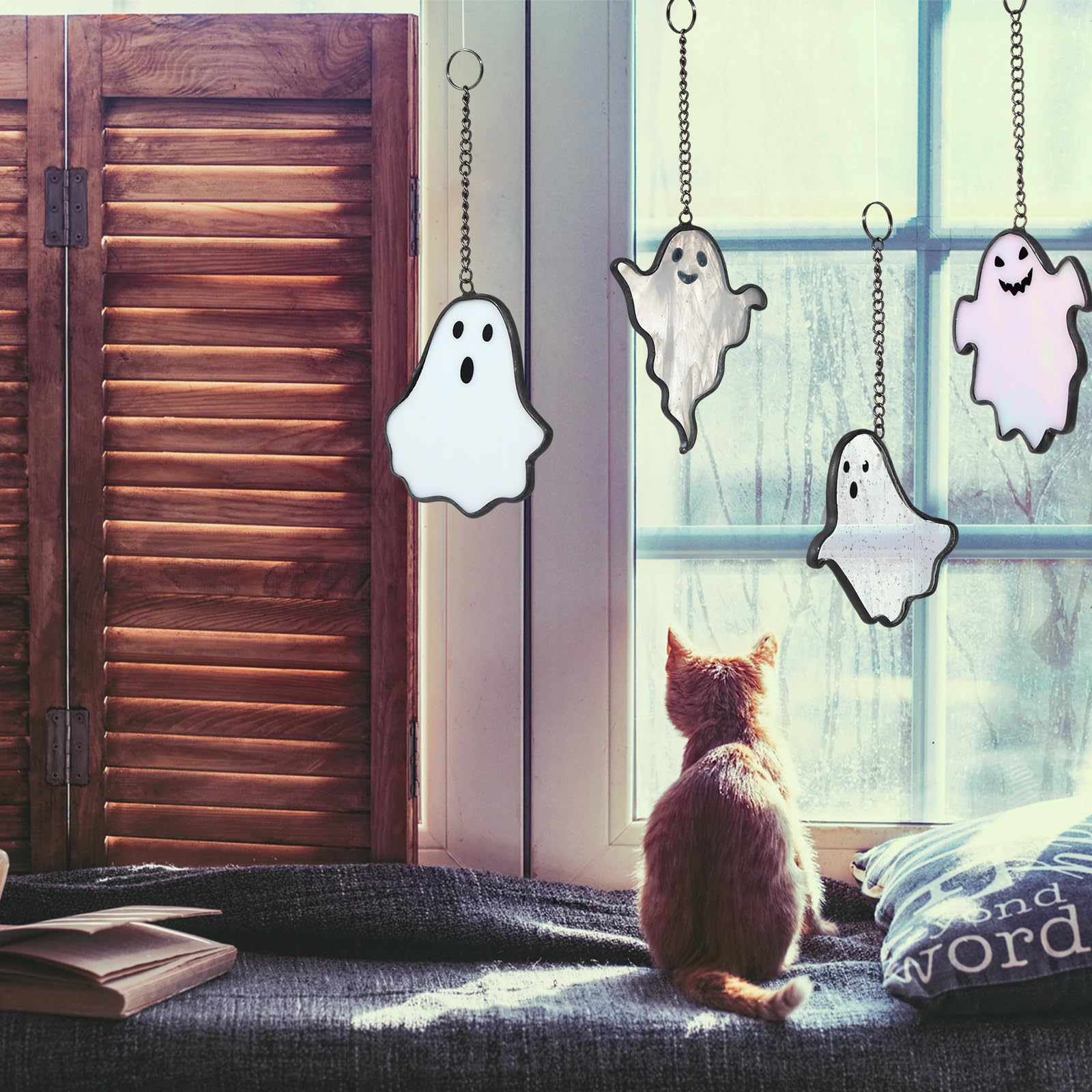 Amazon.co.jp: Yungyan ハロウィンゴーストステンドグラス サン 