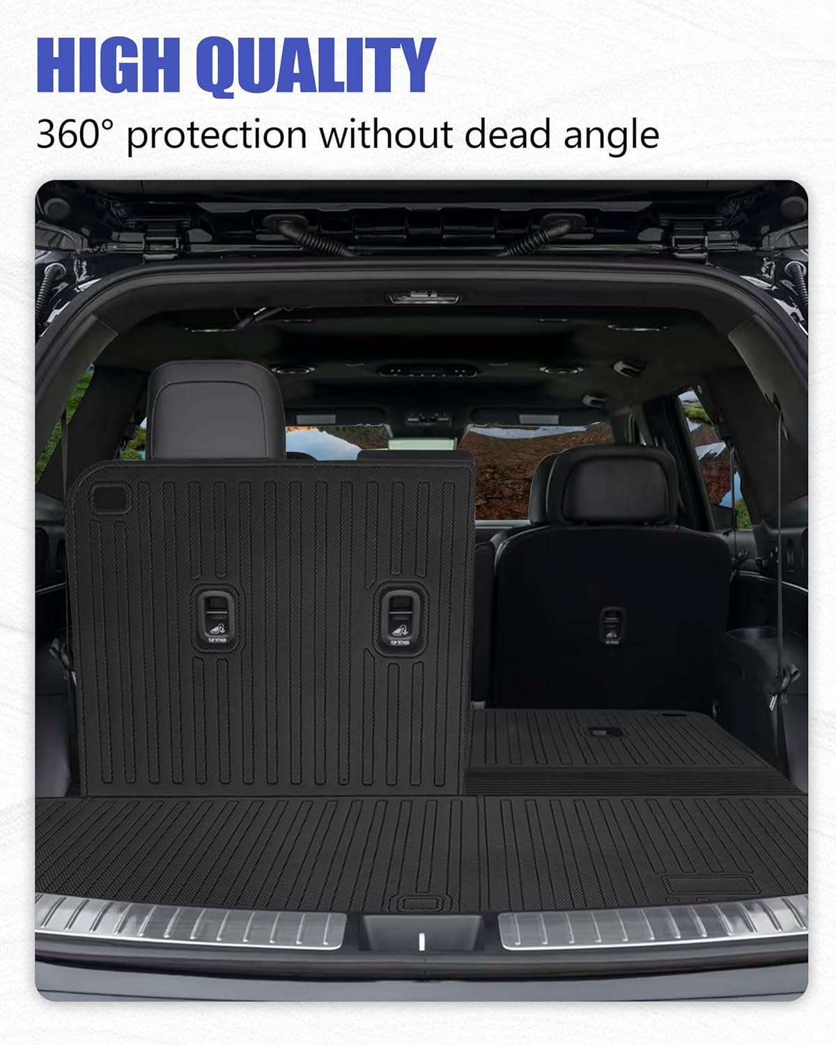 Cargo Liners Backrest Mat for Hyundai Palisade Accessories 2026 with Hook&Loop Rear Trunk Mat Rear Seat Back Cover Protector All Weather Anti-Slip Split Dog Liner