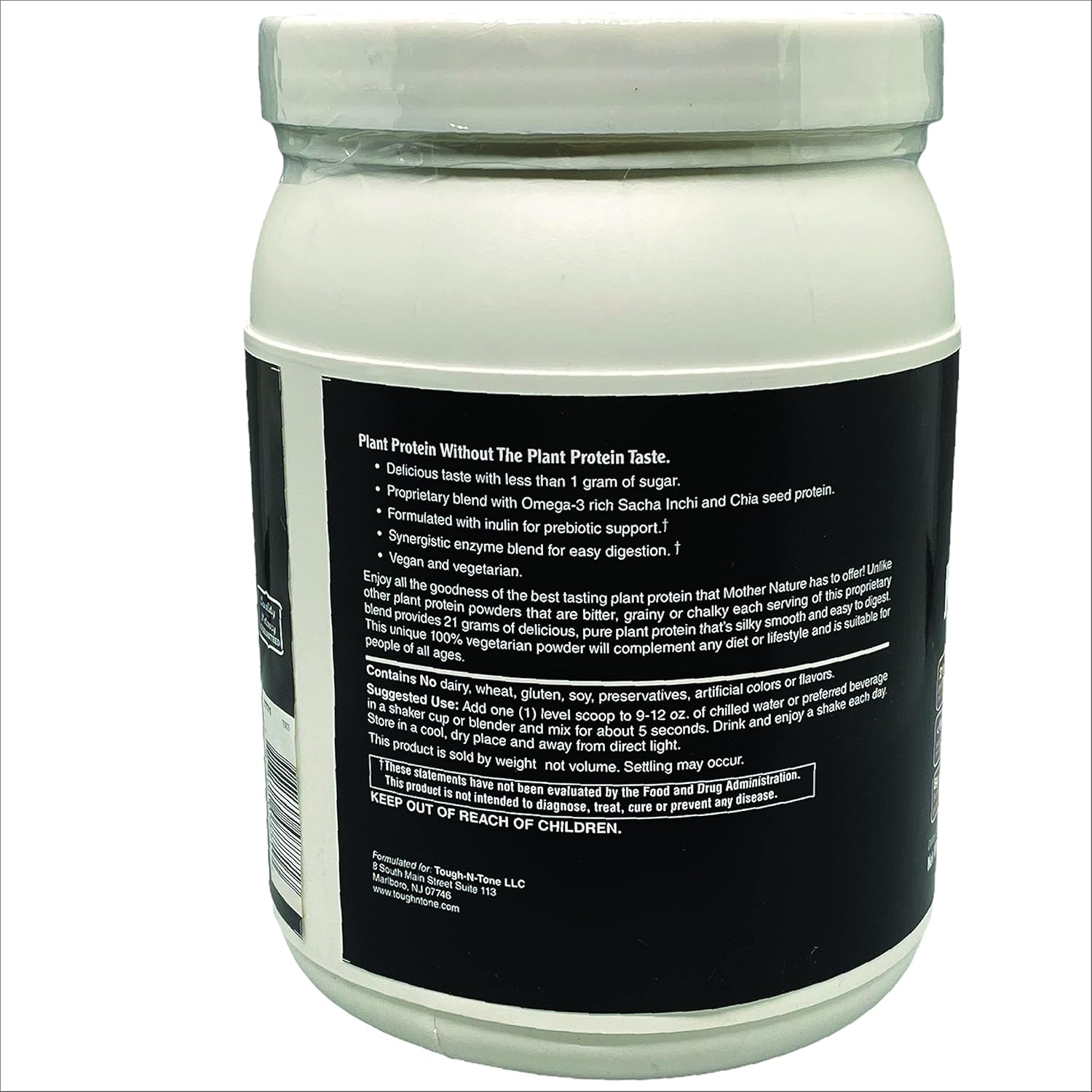 TOUGH-N-TONE Premium Grade Plant Protein a Delicious Vanilla Vegan Shake, peas, Cranberry, chia, and Sacha inchi, Omega-3 EFAs, Vegan & Vegetarian no Dairy, no Wheat, no Gluten, no Soy